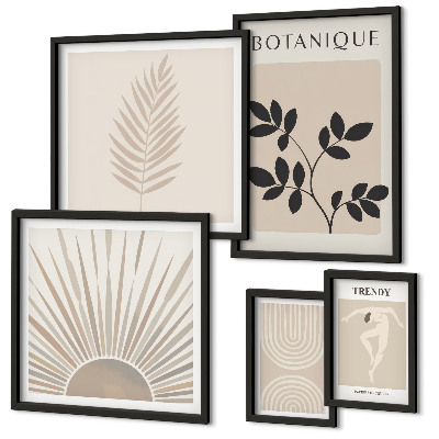 Gallery wall Stylish floral geometric decorations