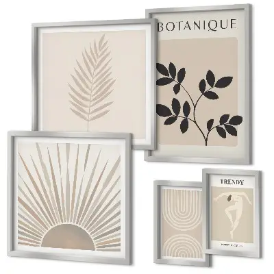 Gallery wall art set stylish floral and geometric decorations
