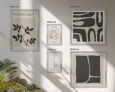 Framed photo set Stylish abstract plant graphics
