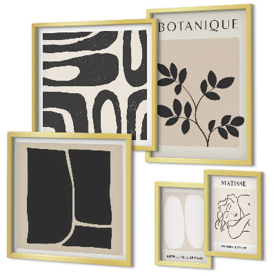 Framed photo set Stylish abstract plant graphics