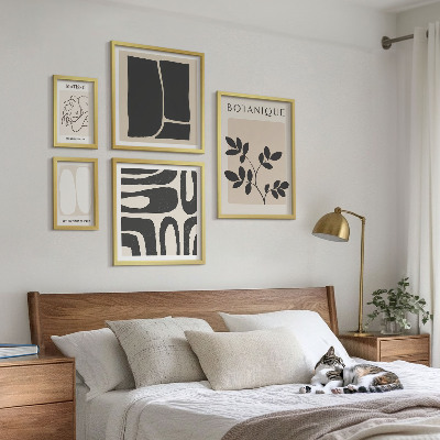 Framed photo set Stylish abstract plant graphics