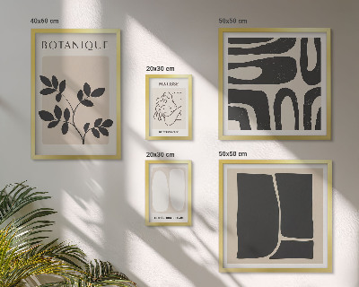 Framed photo set Stylish abstract plant graphics