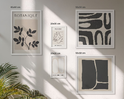 Framed photo set Stylish abstract plant graphics