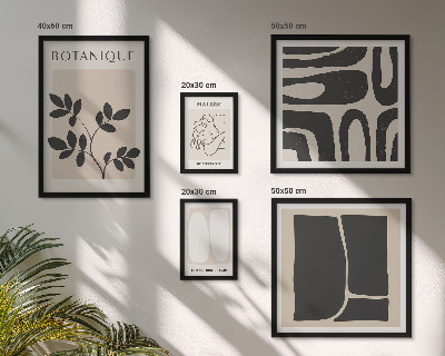 Framed photo set Stylish abstract plant graphics