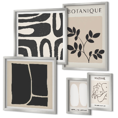 Framed photo set Stylish abstract plant graphics