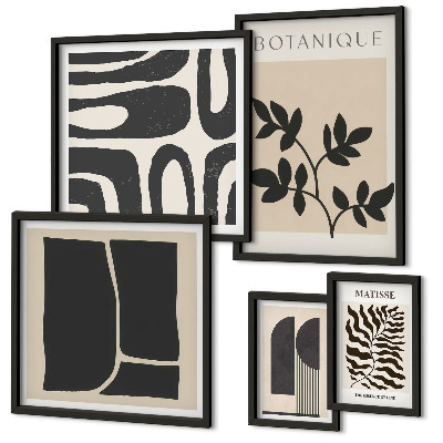 Set of 5 wall art pieces Stylish nature abstract graphics