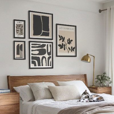Set of 5 wall art pieces Stylish nature abstract graphics