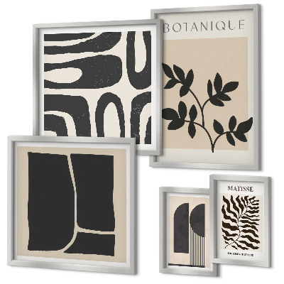 Set of 5 wall art pieces Stylish nature abstract graphics