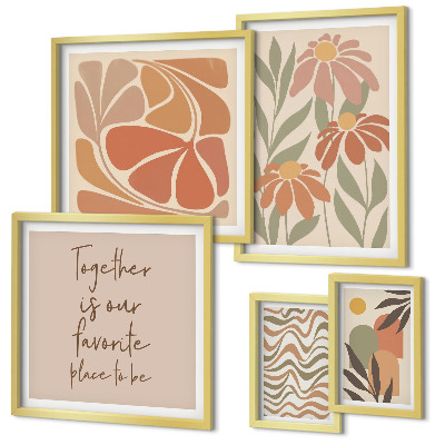 Framed photo set Stylish decorations nature flowers