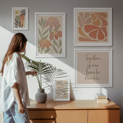 Framed photo set Stylish decorations nature flowers
