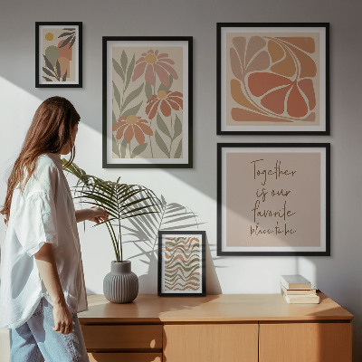 Framed photo set Stylish decorations nature flowers