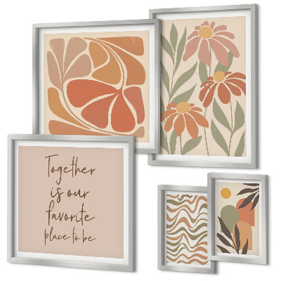 Framed photo set Stylish decorations nature flowers
