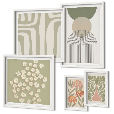 Gallery wall Stylish pastel plant graphics