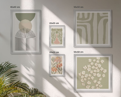Gallery wall Stylish pastel plant graphics