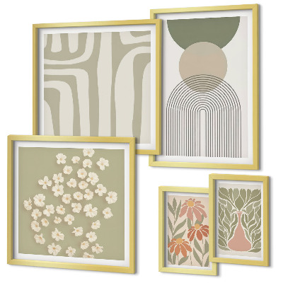 Gallery wall Stylish pastel plant graphics