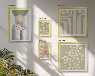 Gallery wall Stylish pastel plant graphics