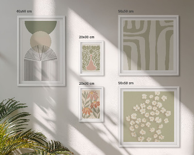 Gallery wall Stylish pastel plant graphics