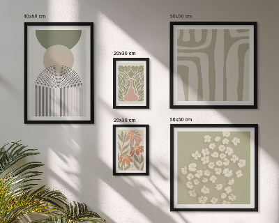 Gallery wall Stylish pastel plant graphics