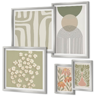 Gallery wall Stylish pastel plant graphics