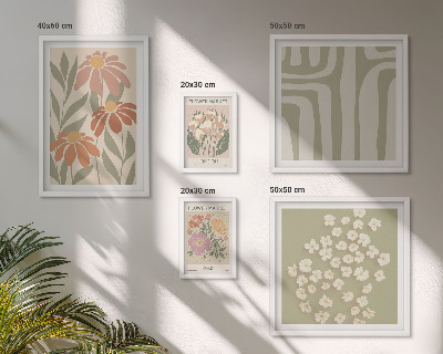 Set of 5 wall art pieces Floral patterns London Paris boho