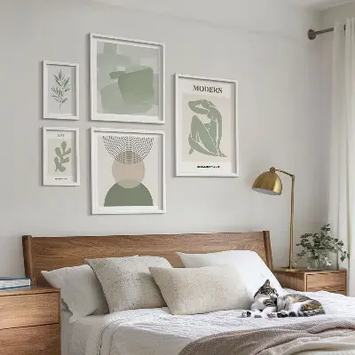 Set of 5 wall art pieces modern abstract style