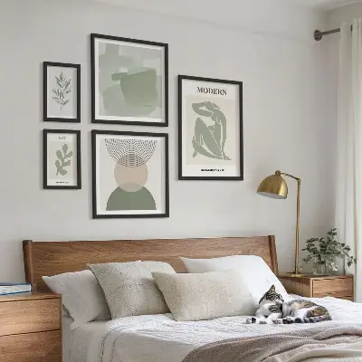 Set of 5 wall art pieces modern abstract style