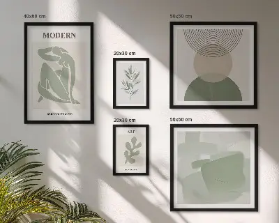 Set of 5 wall art pieces modern abstract style
