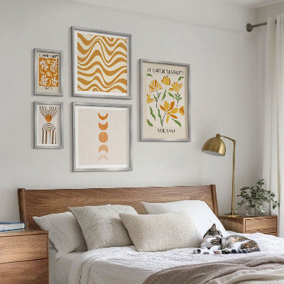Set of 5 wall art pieces Stylish floral decorations