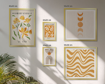 Set of 5 wall art pieces Stylish floral decorations