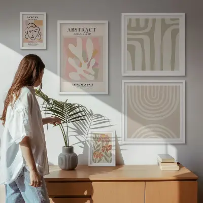 Gallery wall Stylish abstract plants