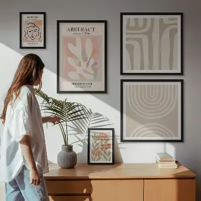Gallery wall Stylish abstract plants