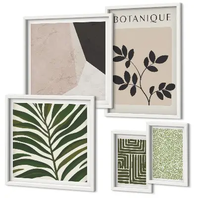 5-Piece Modern Plant Wall Art Set botanical inspiration design
