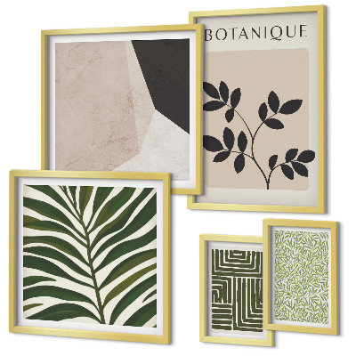 Set of 5 wall art pieces Modern plant inspirations