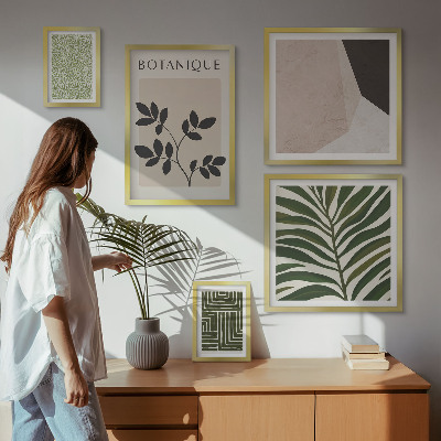 Set of 5 wall art pieces Modern plant inspirations