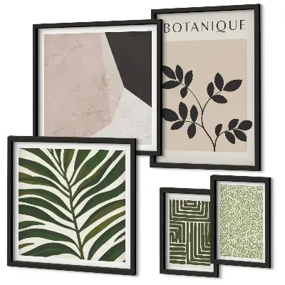 5-Piece Modern Plant Wall Art Set botanical inspiration design