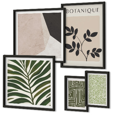 Set of 5 wall art pieces Modern plant inspirations