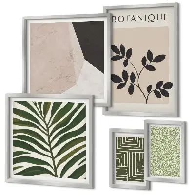 5-Piece Modern Plant Wall Art Set botanical inspiration design