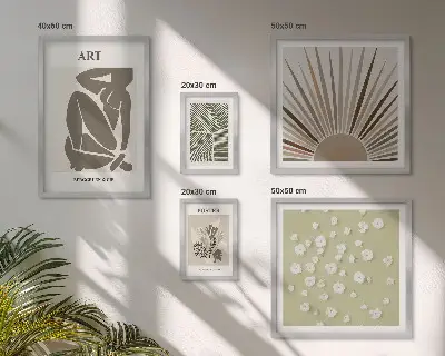 Gallery wall art set stylish abstract botanical illustrations