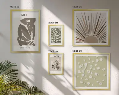 Gallery wall art set stylish abstract botanical illustrations