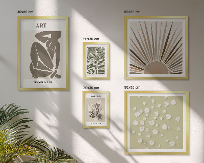 Gallery wall Stylish abstract plant graphics