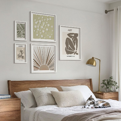 Gallery wall Stylish abstract plant graphics