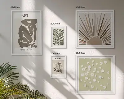 Gallery wall art set stylish abstract botanical illustrations