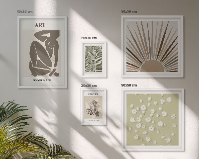 Gallery wall Stylish abstract plant graphics
