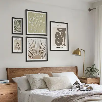 Gallery wall art set stylish abstract botanical illustrations
