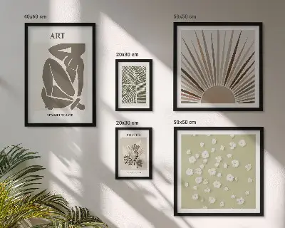 Gallery wall art set stylish abstract botanical illustrations