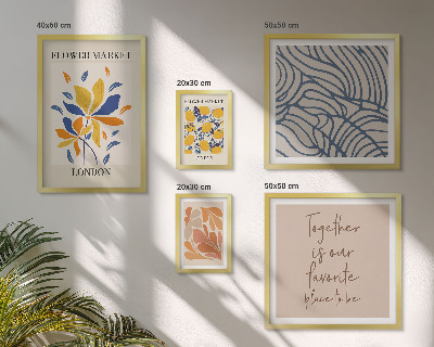 Framed photo set Floral motifs London inscriptions
