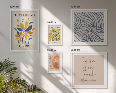 Framed photo set Floral motifs London inscriptions