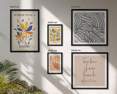 Framed photo set Floral motifs London inscriptions