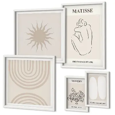 Minimalist line art wall decor set of 5 pieces