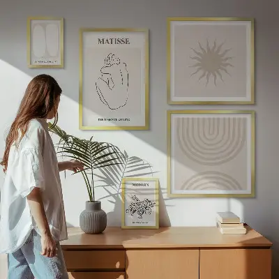 Set of 5 wall art pieces Minimalist art lines